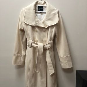 Cream white Guess classic pea coat!